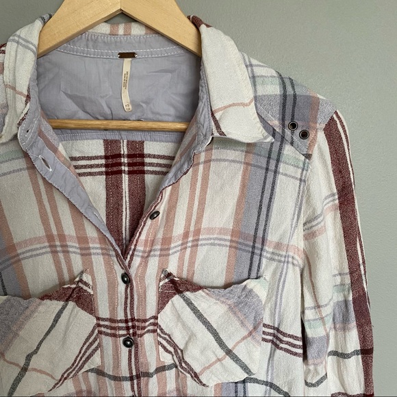 Free People Wesley Plaid Flannel Size XS - Picture 3 of 7